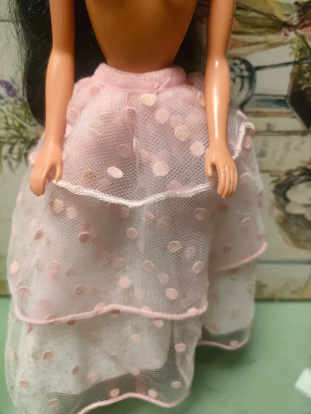 falda o capa rosa de lunares original de Barbie