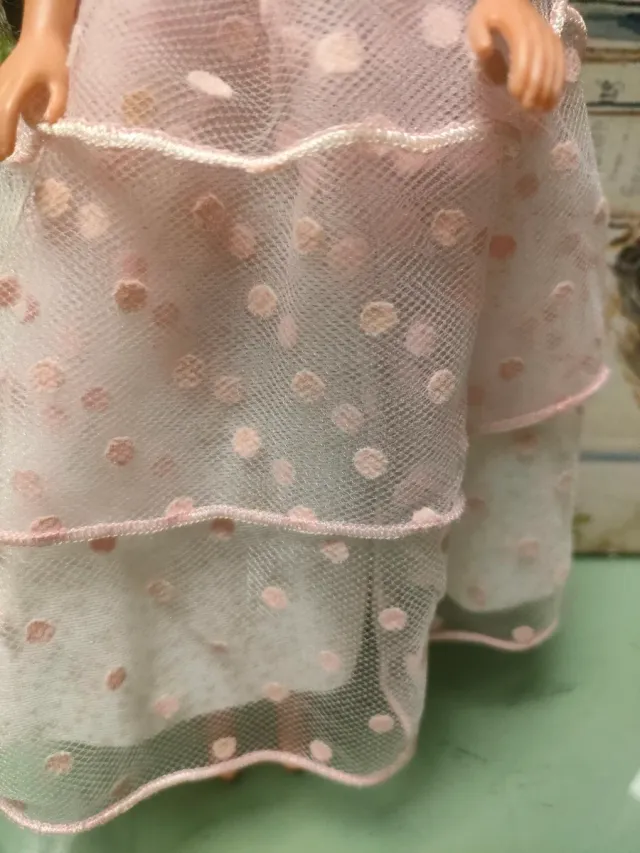 falda o capa rosa de lunares original de Barbie