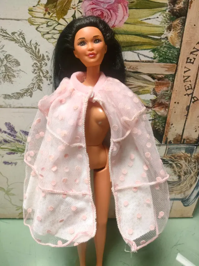 falda o capa rosa de lunares original de Barbie