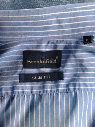 Camicia Brooksfield Uomo Tg. III Azzurra Righe