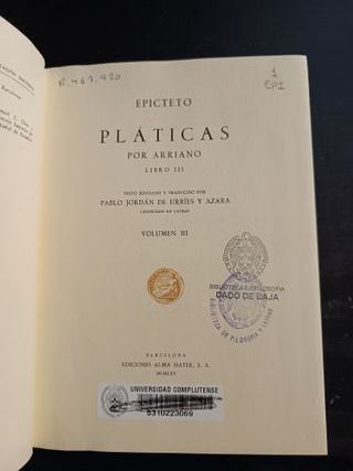 Pláticas por Arriano libro III - Epicteto. Alma Ma