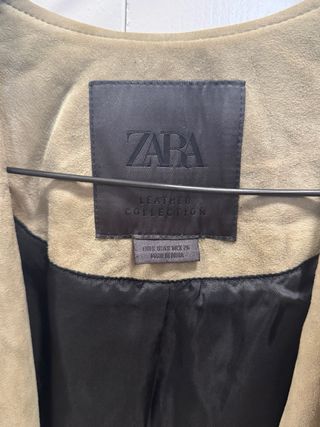 Chaqueta Zara Piel Verde Oliva