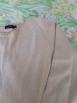 Jersey beige de punto fino