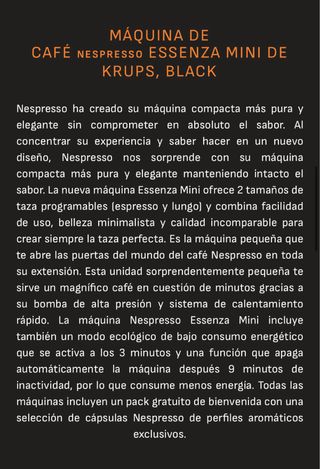 Cafetera Nespresso Essenza Mini