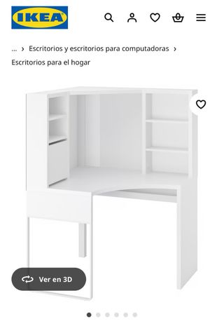 Escritorio Ikea blanco y gris