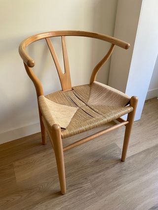 Silla Wishbone Madera y Rattan