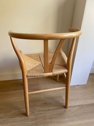 Silla Wishbone Madera y Rattan