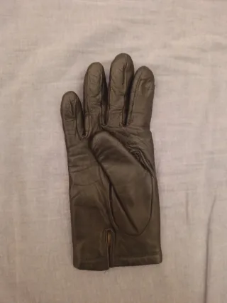 Guantes de piel negros, talla 7,5. Sin marca