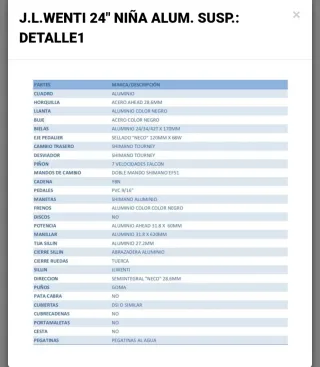 Bicicleta J.L.WENTI 24 Aluminio