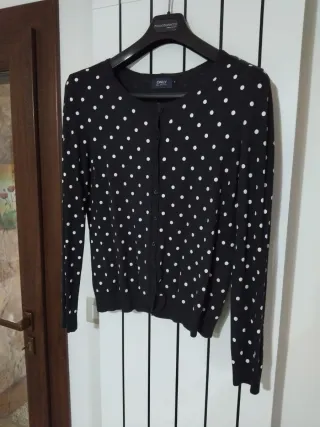 Cardigan Only pois nero e bianco