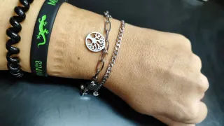 Brazalete Acero Árbol de Vida y bolsa