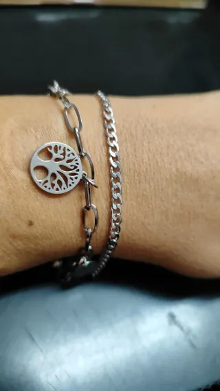 Brazalete Acero Árbol de Vida y bolsa