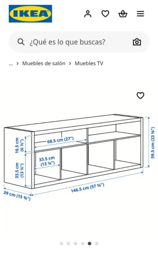Mueble TV Kallax Ikea Blanco