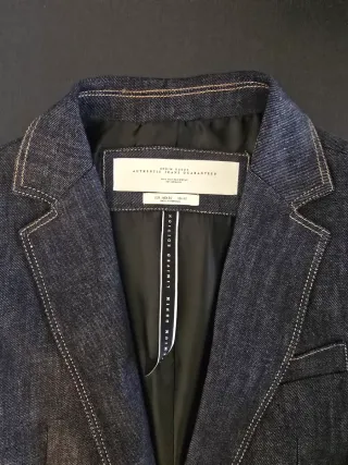 Americana denim azul oscuro 2 botones