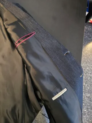 Americana denim azul oscuro 2 botones