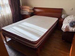 Cama madera cerezo + colchón y somier