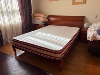Cama madera cerezo + colchón y somier