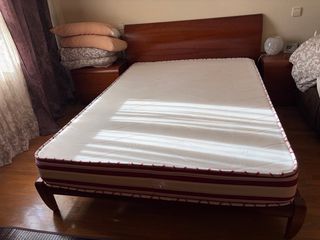 Cama madera cerezo + colchón y somier