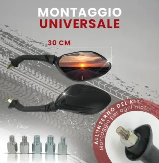 Coppia Specchietti Moto Universali 360° ABS