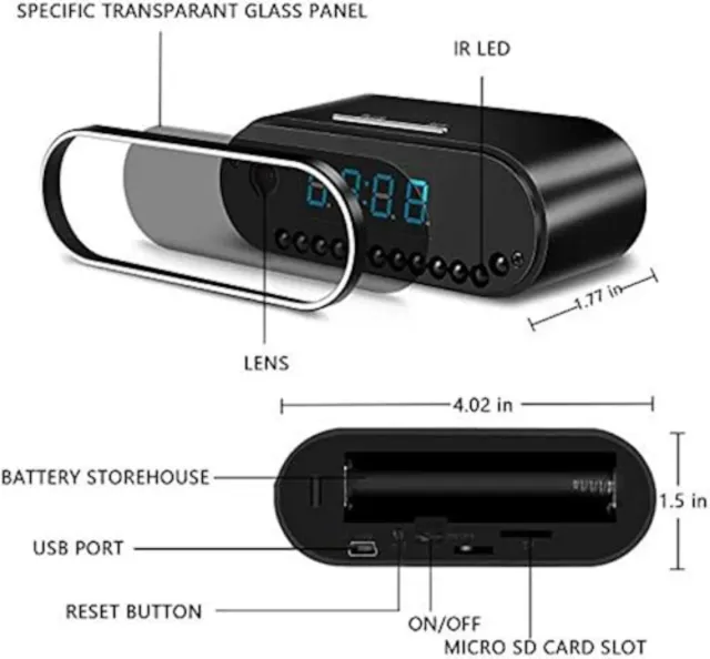 Sveglia con Telecamera Nascosta WiFi 1080P