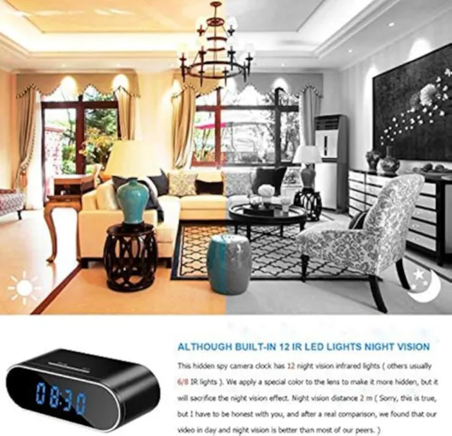 Sveglia con Telecamera Nascosta WiFi 1080P