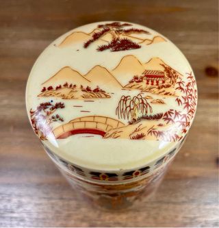 Bote de té japonés Chazutsu estilo Kutani S. XX