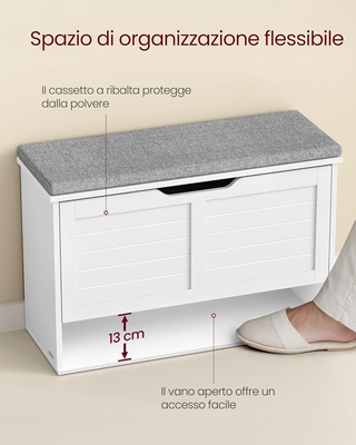 Panchina Scarpiera a 3 Ripiani per 9 Paia di Scarp