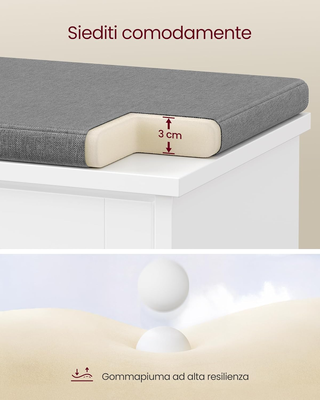 Panchina Scarpiera a 3 Ripiani per 9 Paia di Scarp