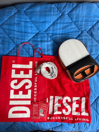 Borsa Diesel 1DR Arancione/Bianca/Nera