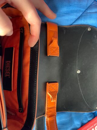 Borsa Diesel 1DR Arancione/Bianca/Nera