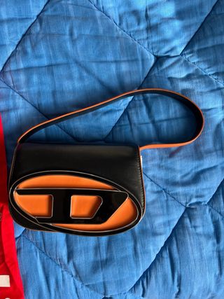 Borsa Diesel 1DR Arancione/Bianca/Nera