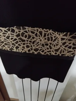 Vestito Blu Star nero con dettagli oro