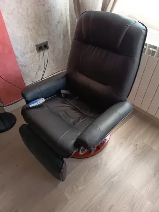 Sillón masaje piel sintética negro