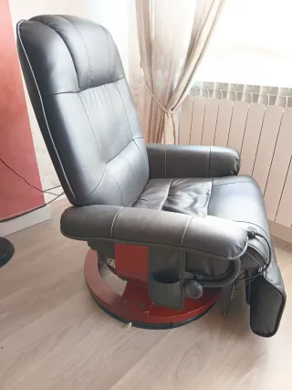 Sillón masaje piel sintética negro