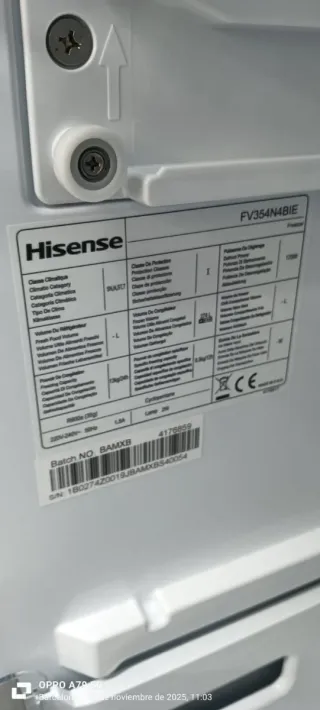 CONGELADOR VERTICAL HISENSE NO FROST ENERGÍA A+