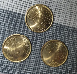 3 Monedas 20 céntimos España 1999.