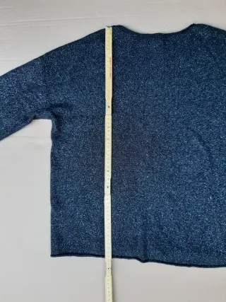 Maglia pullover nera con argento