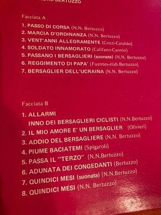 4 Dischi Vinile 33 Fanfara Bersaglieri