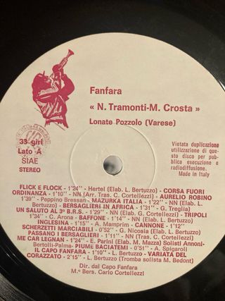4 Dischi Vinile 33 Fanfara Bersaglieri