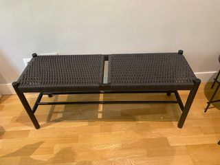 Banco lacado negro y marrón