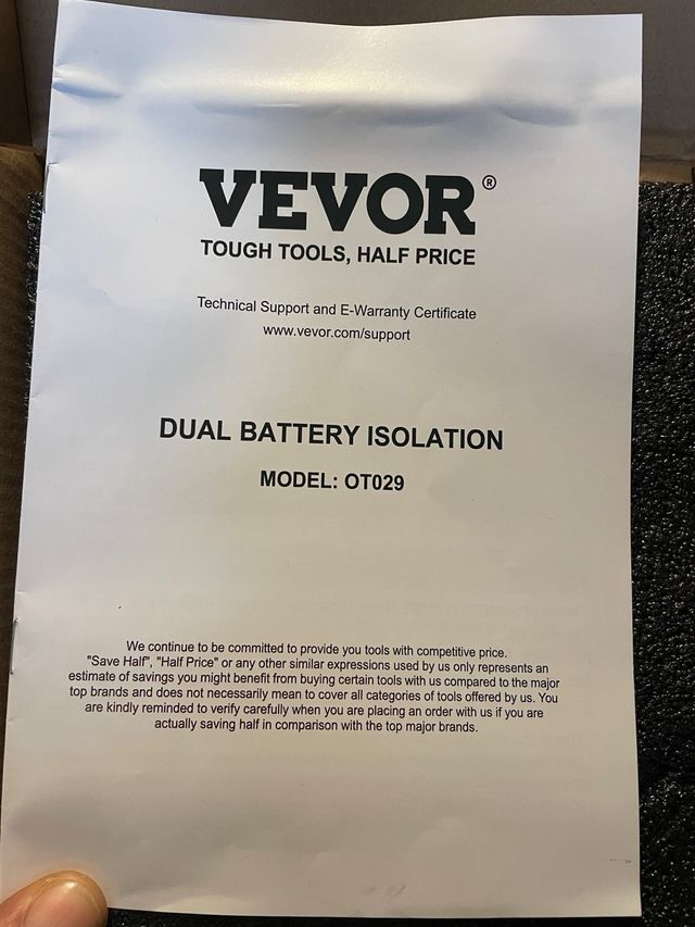 Aislador Batería Dual Vevor 250A OT029