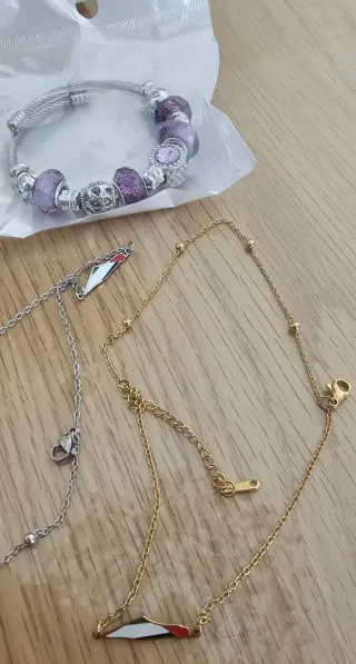 3 Pulseras Moradas y Plateadas