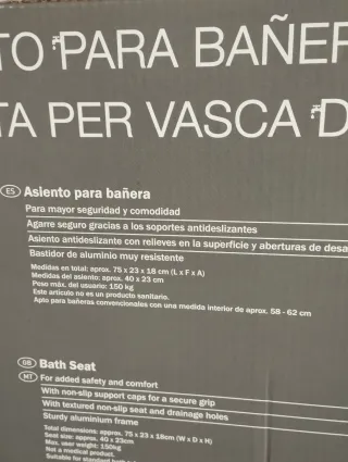 Asiento para bañera de aluminio