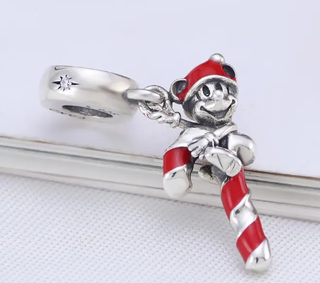 Charm Pandora Mickey Bastón Navidad