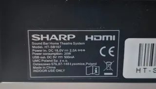 Barra de Sonido Sharp Negra