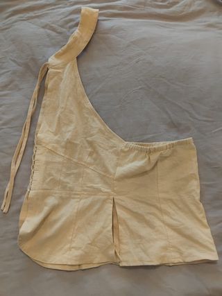 Top Halter Beige Cuello Corbata