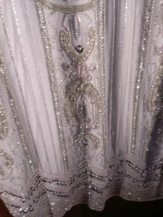 Vestido Fiesta Años 20 Plateado lavanda,