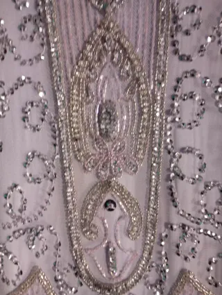 Vestido Fiesta Años 20 Plateado lavanda,