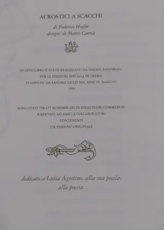 ACROSTICI A SCACCHI - Poesie e disegni artistici