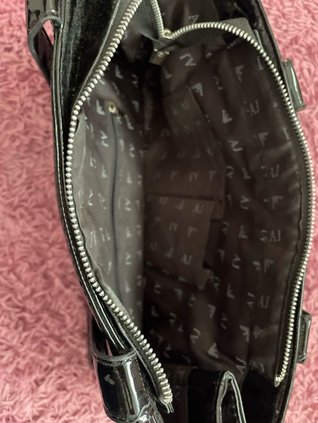 Bolso Armani Jeans Negro Charol